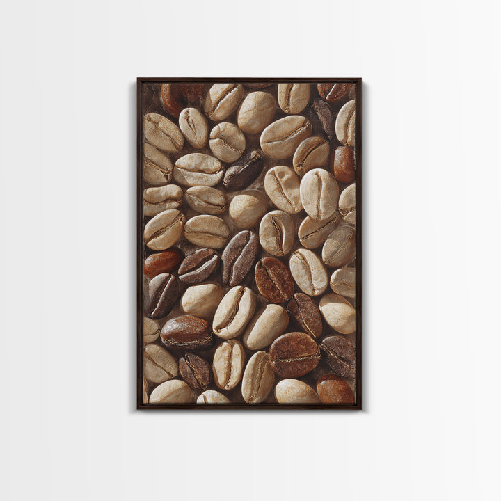 Coffee Bean Pattern Canvas Print, Coffee Shop Art, Dopamine Decor, Cafe Decor, Fine Art, Cafe, Coffee Wall Art, Gallery Decor, CSA-2x3-71