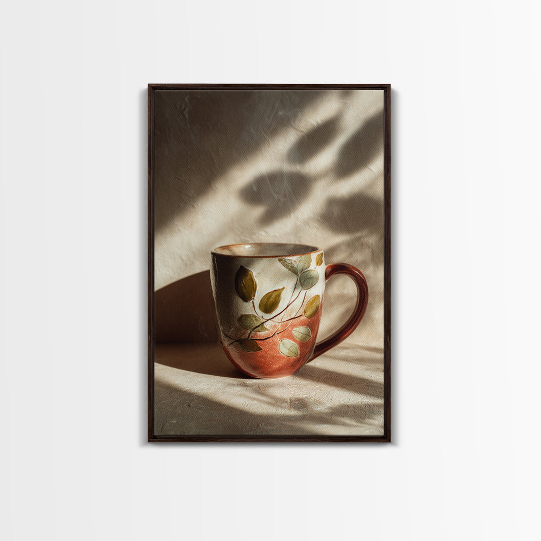 Espresso Cup with Rising Steam and Warm Canvas Print, Coffee Shop Art, Gothic Home Decor, Cafe Decor, Fine Art, Cafe, CSA-2x3-9