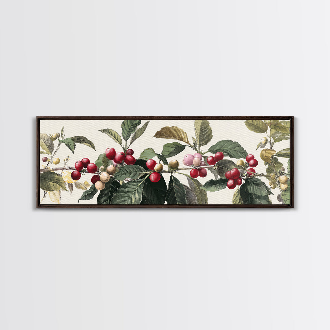 Coffee Farm Landscape Framed Canvas Print, Coffee Shop Art, Contemporary Art, Cafe Decor, Fine Art, Cafe, Printable Art, CSA-3x1-63