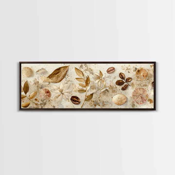 Coffee Bean Pattern Framed Canvas Print, Coffee Shop Art, Statement Artwork, Cafe Decor, Fine Art, Cafe, Art Print, Printable, CSA-3x1-7
