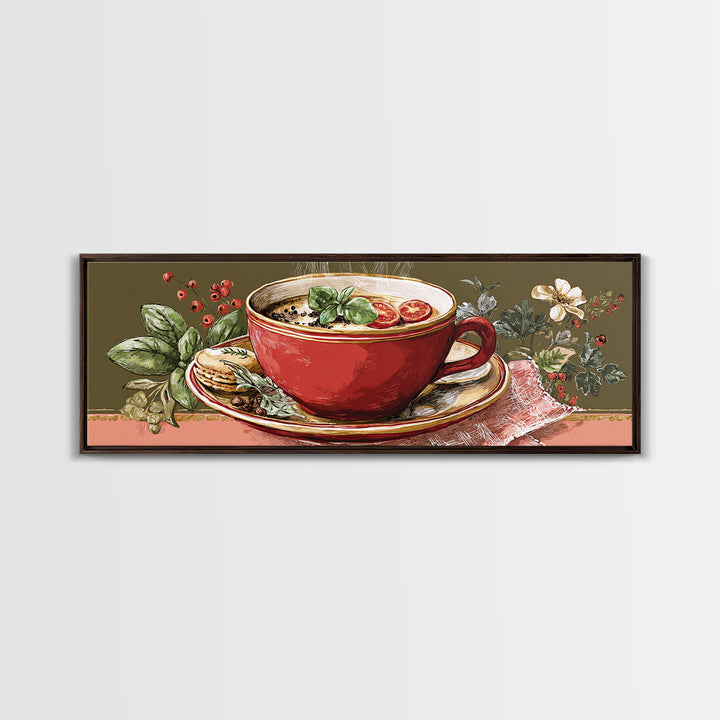 Retro Cafe Poster Coffee Cup Graphic Canvas Print, Coffee Shop Art, Farmhouse Decor, Cafe Decor, Fine Art, Cafe, Moody Wall Art, CSA-3x1-71