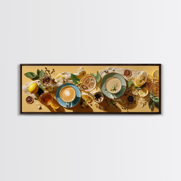 Espresso Martini Coffee Cocktail Still Life Framed Canvas Print, Coffee Shop Art, Food Art, Cafe Decor, Fine Art, Cafe, CSA-3x1-81