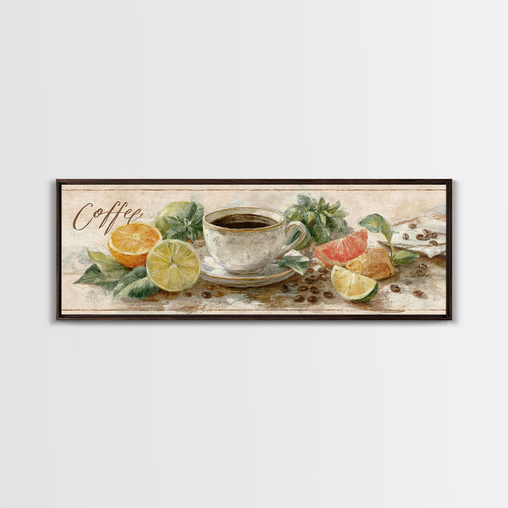 Retro Cafe Poster Coffee Cup Graphic Canvas Print, Coffee Shop Art, Digital Wall Art, Cafe Decor, Cafe, Bedroom Wall Art, CSA-3x1-95