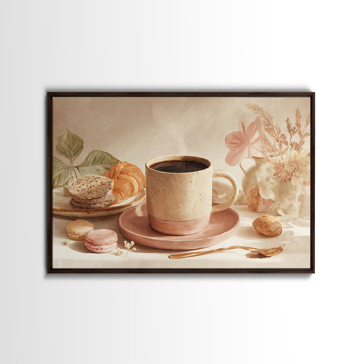 Retro Cafe Poster Coffee Cup Graphic Canvas Print, Coffee Shop Art, Modern Decor, Cafe Decor, Fine Art, Cafe, Wall Decor, CSA-3x2-11