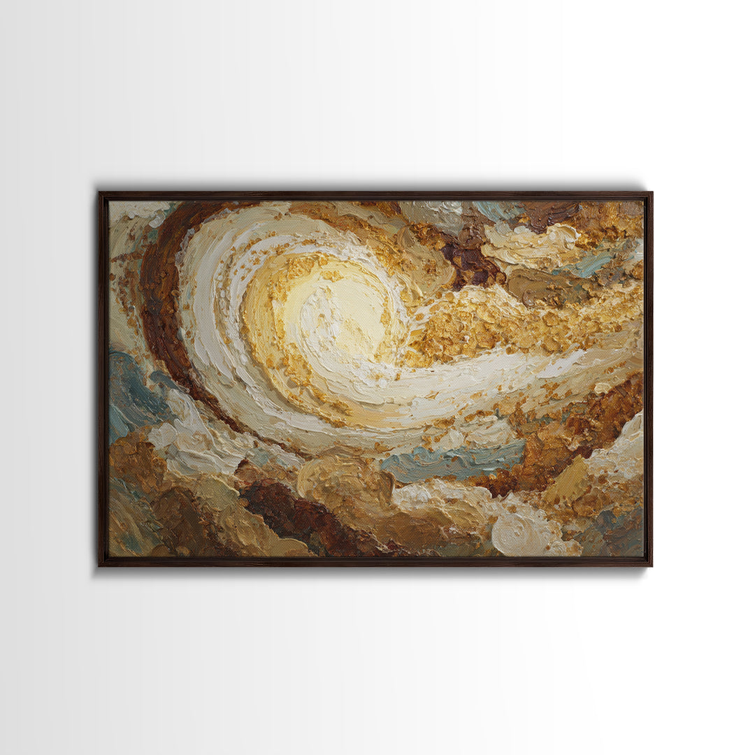 Abstract Brown and Cream Coffee Swirl Framed Canvas Print, Coffee Shop Art, Gothic Wall Art, Cafe Decor, Abstract Art, Cafe, CSA-3x2-13