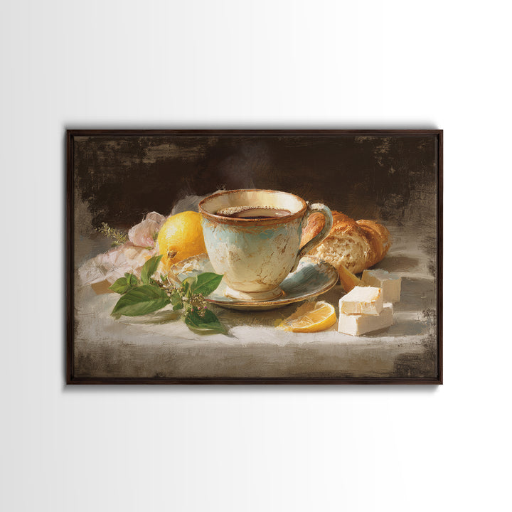 Retro Cafe Poster Coffee Cup Graphic Framed Canvas Print, Coffee Shop Art, Room Decor, Cafe Decor, Cafe, Canvas Wall Art, CSA-3x2-35