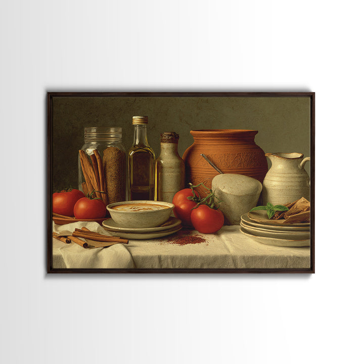 Cinnamon Sticks and Cappuccino Foam Still Life Canvas Print, Coffee Shop Art, Minimalist Wall Art, Cafe Decor, Abstract Art, CSA-3x2-52