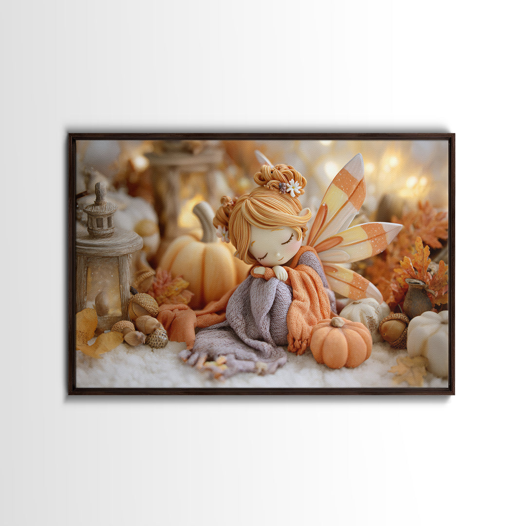The Candy Corn Fairy, Cute Halloween Wall Art, Landscape Wall Art, Canvas Print, Halloween Kids Decor, Whimsical Wall Art, Horror Wall Art
