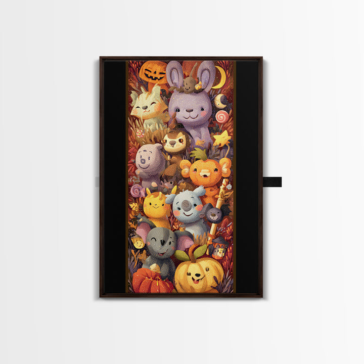 The Costume-Changing Wand, Plush Halloween Art, Vertical Wall Art, Canvas Print, Cute Halloween Wall Art