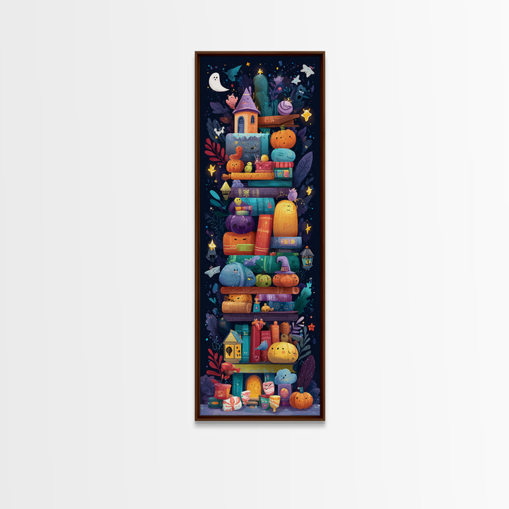 The Enchanted Costume Closet, Vector Halloween Art, Tall Narrow Wall Art, Framed Canvas Print, Cute Halloween Wall Art
