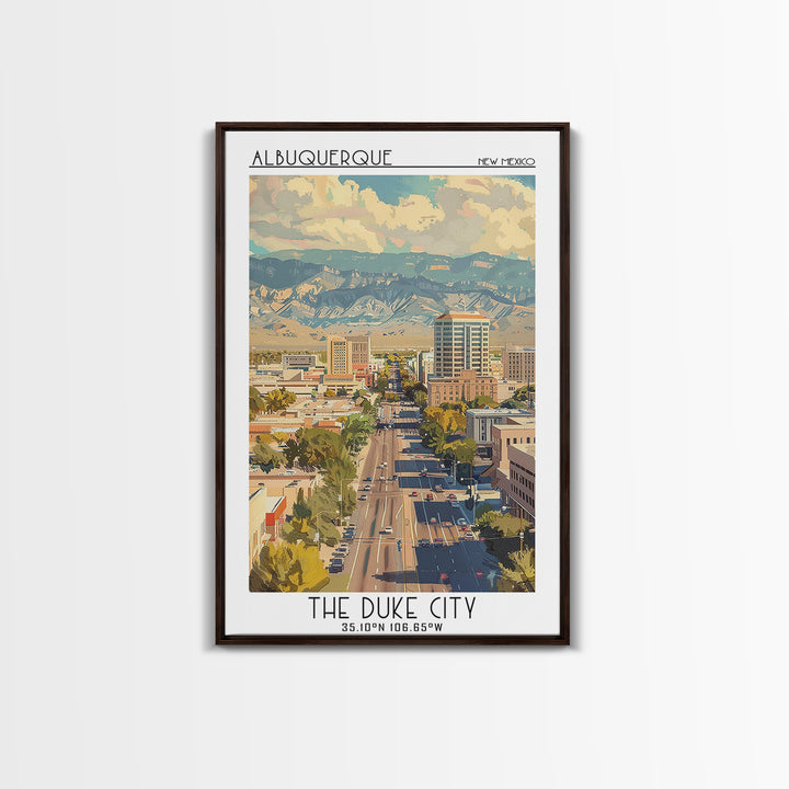 Albuquerque Travel Poster, Canvas Print, City Art Print, Travel Wall Art, Modern Wall Decor, Home Office Decor, Living Room Wall Art