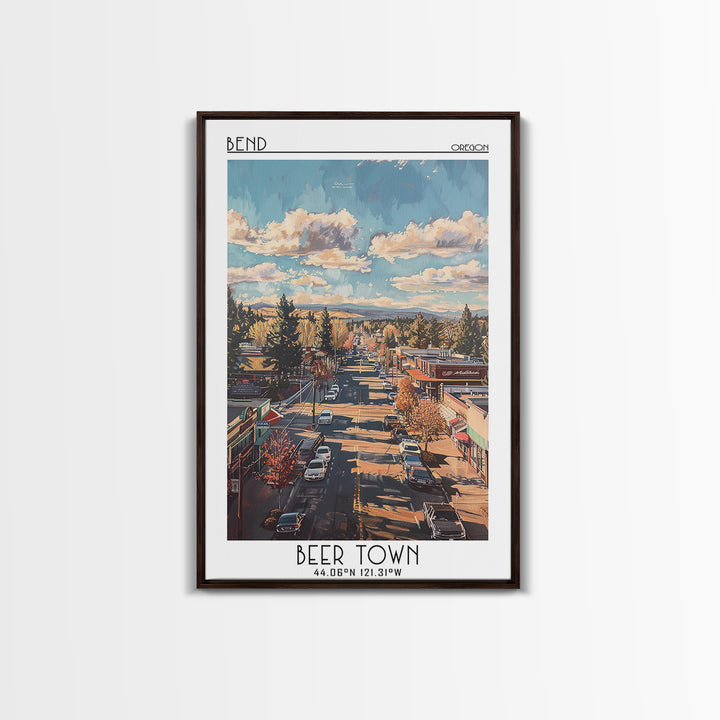 Bend Travel Poster, Canvas Print, Retro Wall Art, Travel Print, Fine Art Print, Vintage Travel, Travel Art Print, Vintage Travel Art