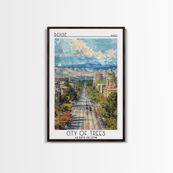 Boise Travel Poster, Canvas Print, Retro Wall Art, Travel Print, Gallery Wall Set, Art Print, Fine Art Print, Wall Art, Travel Decor