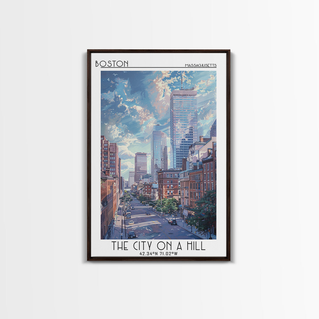 Boston Travel Poster, Canvas Print, Travel Wall Art, City Wall Art, Vintage Travel, Poster Art, City Travel Poster, Travel Art Print