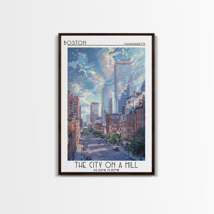 Boston Travel Poster, Canvas Print, Travel Wall Art, City Wall Art, Vintage Travel, Poster Art, City Travel Poster, Travel Art Print