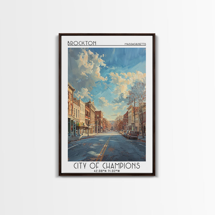 Brockton Travel Poster, Canvas Print, Poster Print, Travel Wall Art, Wanderlust Gift, Wall Art, Travel Posters, Mid Century Wall Art