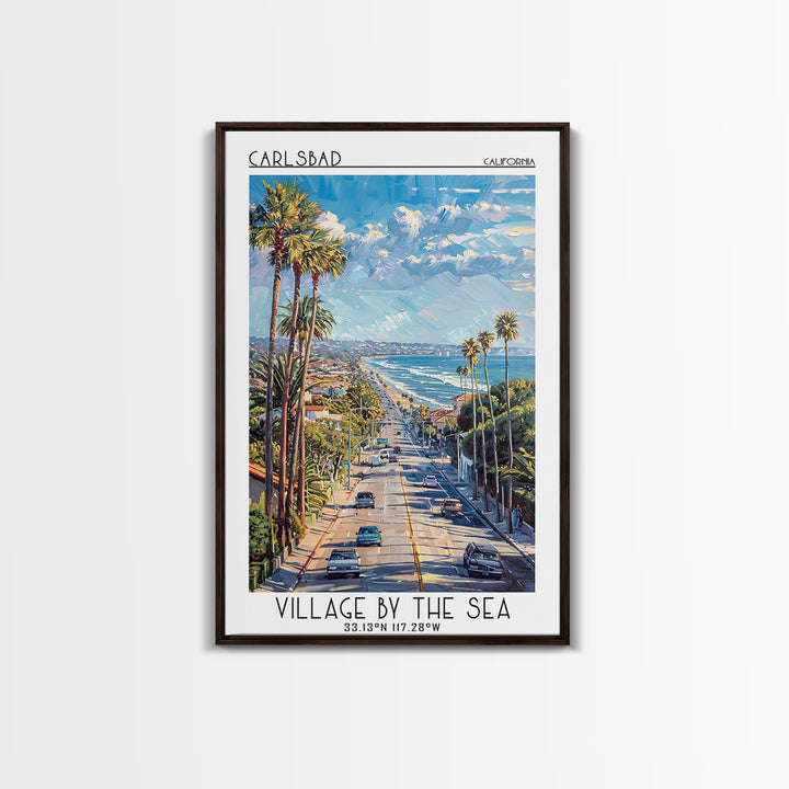 Carlsbad Travel Poster, Framed Canvas Print, Poster Print, Travel Wall Art, Mid Century Wall Art, Travel Print, Living Room Wall Art