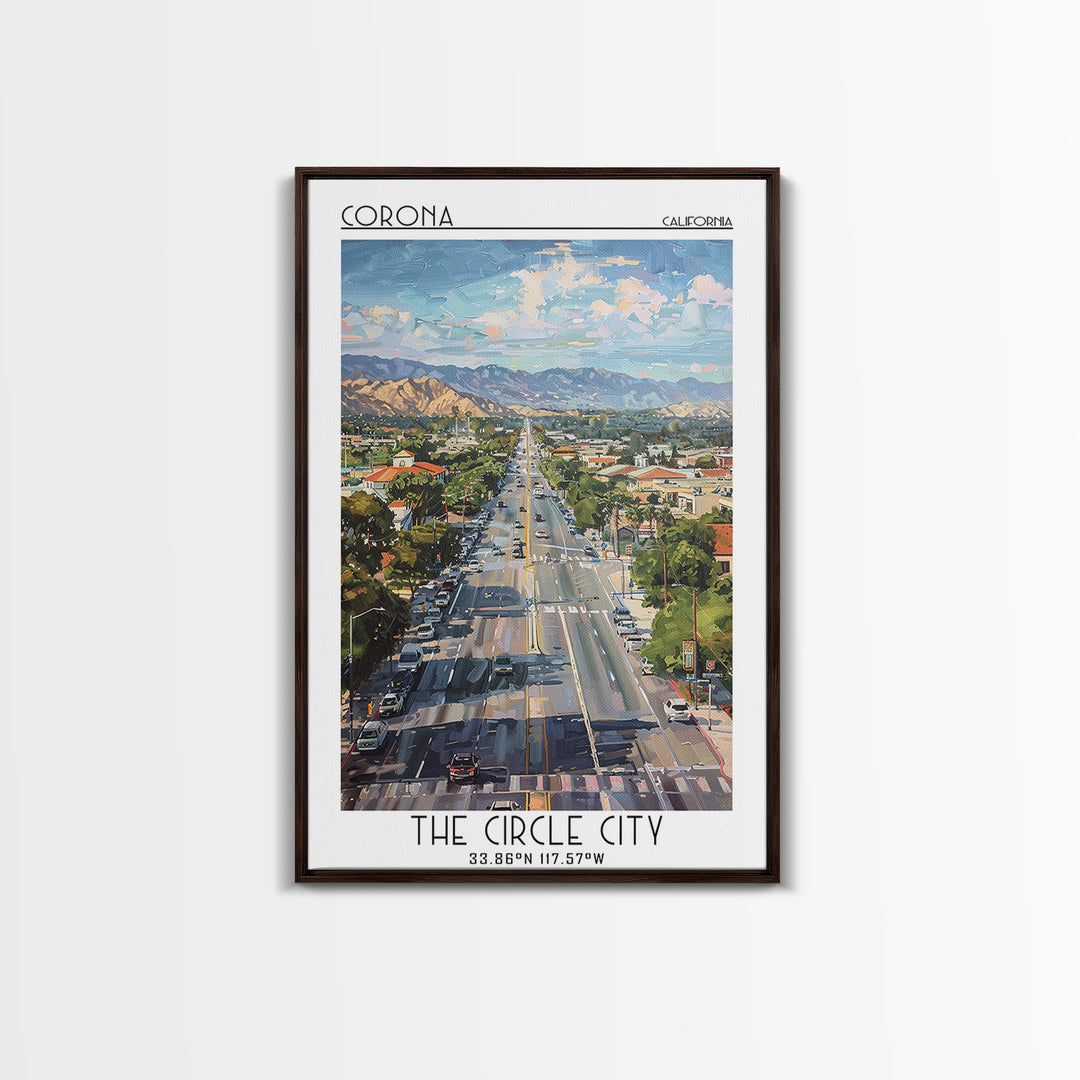 Corona Travel Poster, Canvas Print, Poster Print, Travel Wall Art, Travel Wall Decor, Home Decor, Retro Travel Poster, City Wall Art