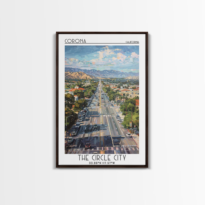 Corona Travel Poster, Canvas Print, Poster Print, Travel Wall Art, Travel Wall Decor, Home Decor, Retro Travel Poster, City Wall Art