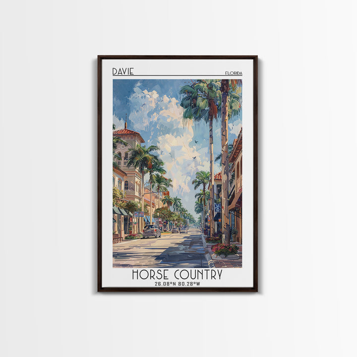 Davie Travel Poster, Canvas Print, Poster Print, Travel Wall Art, Travel Art Print, Living Room Wall Art, Home Decor, Retro Wall Art