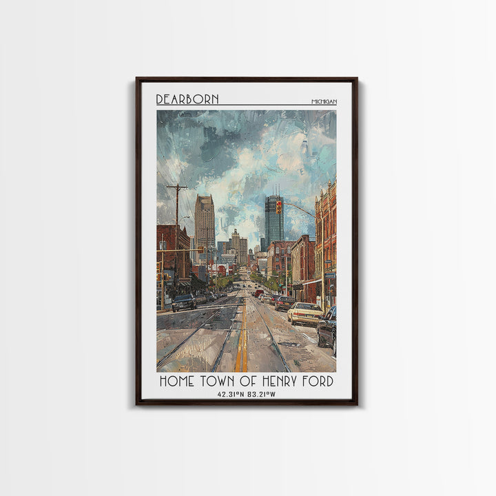 Dearborn Travel Poster, Canvas Print, Vintage Travel Print, City Wall Art, Vintage Posters, Travel Posters, Wall Art, Vintage Poster