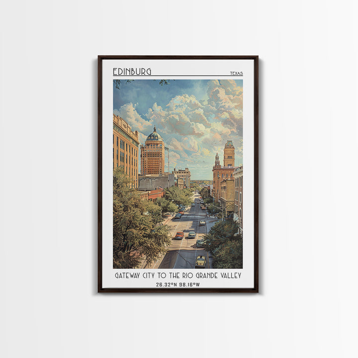 Edinburg Travel Poster, Framed Canvas Print, City Travel Poster, Travel Wall Art, Poster Print, Fine Art Print, Living Room Wall Art