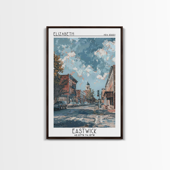 Elizabeth Travel Poster, Canvas Print, City Travel Poster, Travel Wall Art, Colorful Wall Art, Living Room Wall Art, Wanderlust Gift