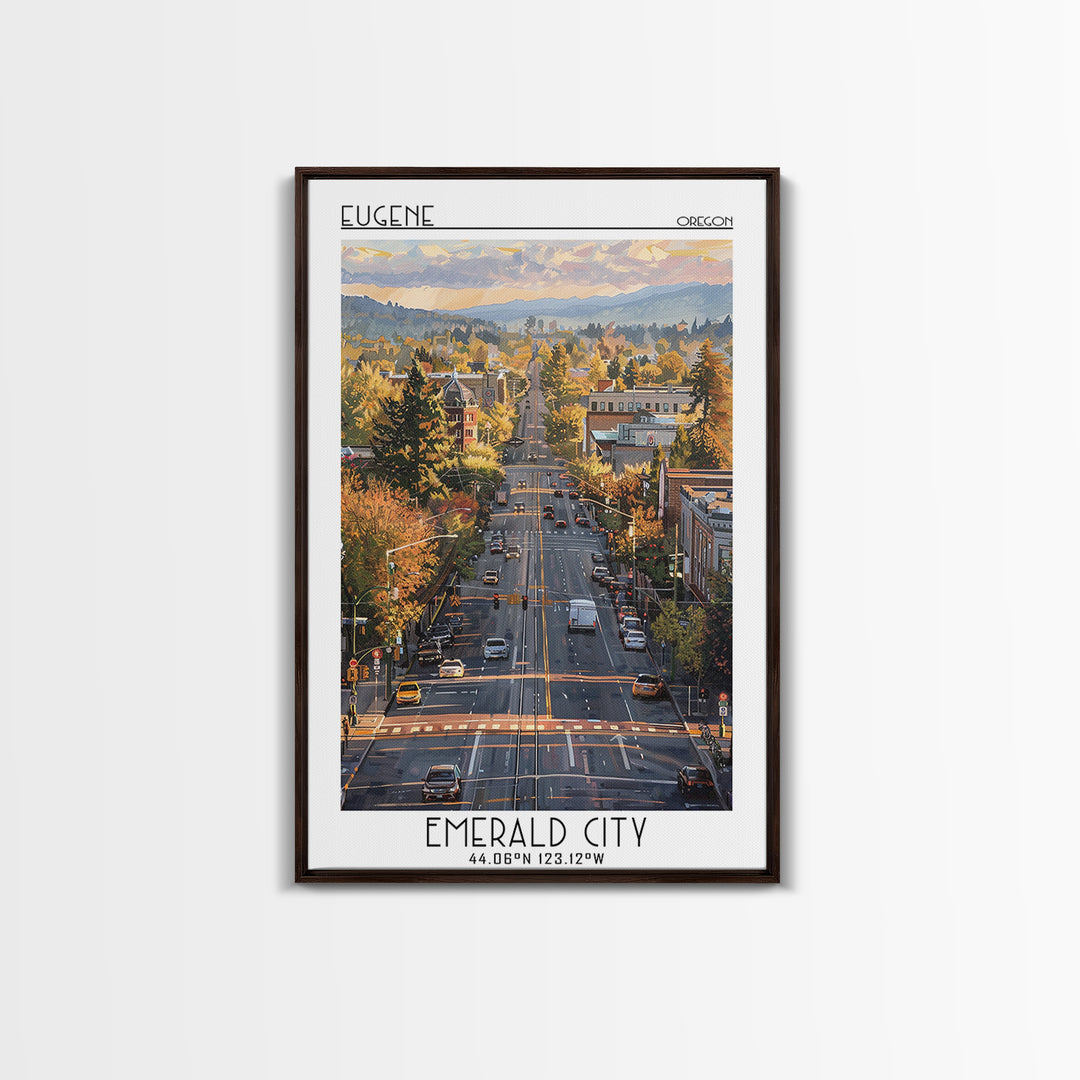 Eugene Travel Poster, Canvas Print, City Art Print, Travel Wall Art, Poster Print, City Travel Poster, Retro Travel Poster, Wall Art