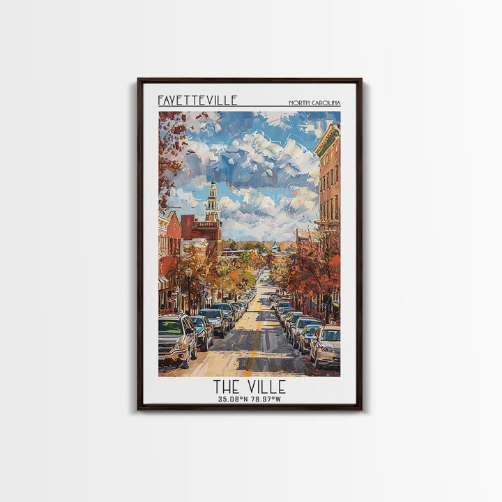 Fayetteville Travel Poster, Canvas Print, City Travel Poster, Travel Wall Art, Minimalist Poster, Vintage Travel, Vintage Travel Art