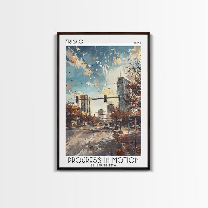Frisco Travel Poster, Framed Canvas Print, Travel Wall Decor, Minimalist Poster, Poster Print, Travel Wall Art, Mid Century Wall Art