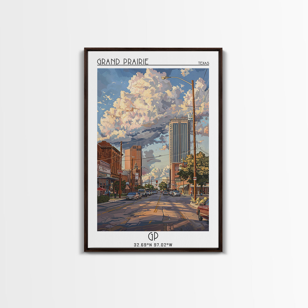 Grand Prairie Travel Poster, Canvas Print, Travel Wall Art, City Wall Art, Vintage Travel Print, Gallery Wall Set, Minimalist Poster