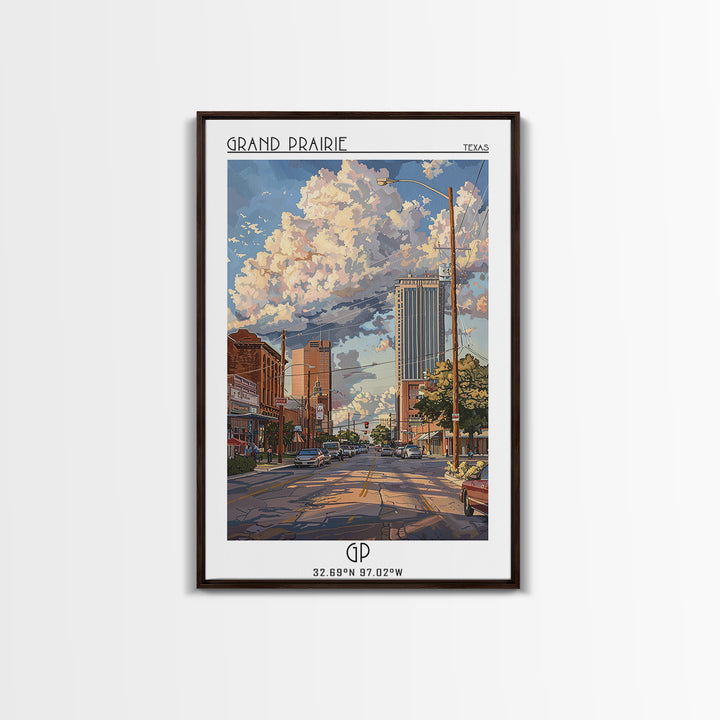 Grand Prairie Travel Poster, Canvas Print, Travel Wall Art, City Wall Art, Vintage Travel Print, Gallery Wall Set, Minimalist Poster