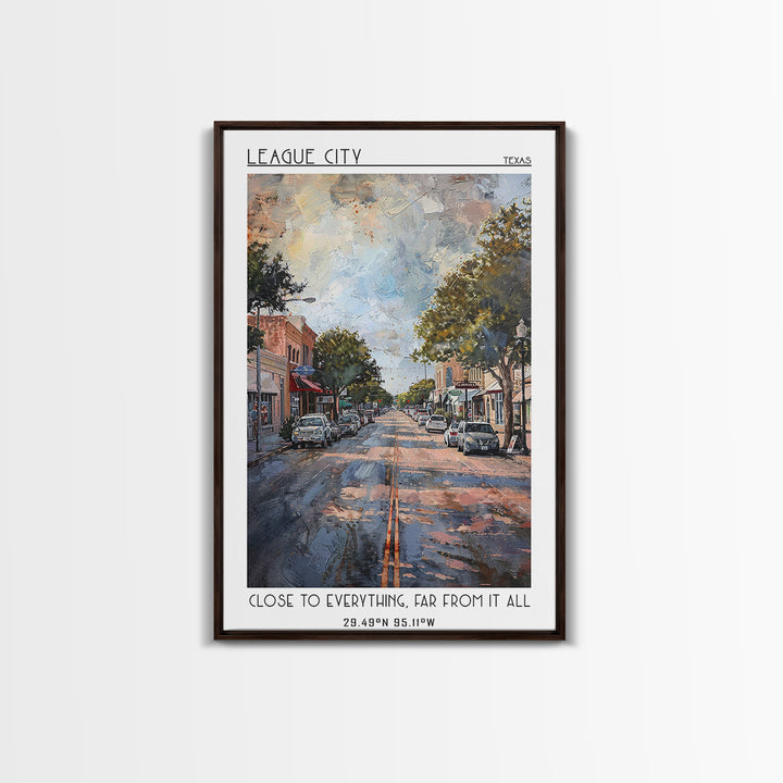 League City Texas Travel Poster, Canvas Print, Travel Wall Art, City Wall Art, Art Print, Wall Art, Travel Art Print, Fine Art Print