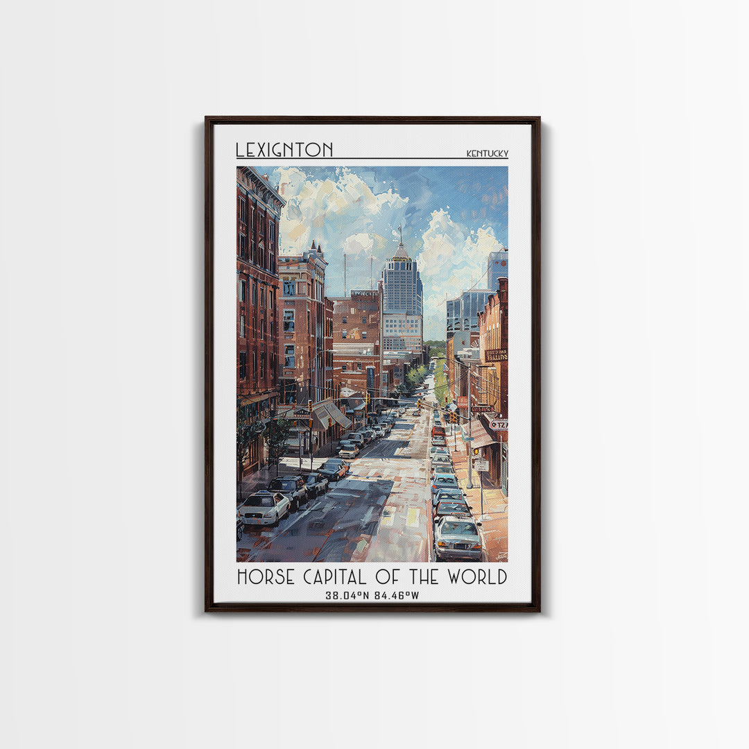 Lexington Travel Poster, Framed Canvas Print, Travel Art Print, Modern Wall Decor, Retro Travel Print, Home Decor, Travel Wall Decor