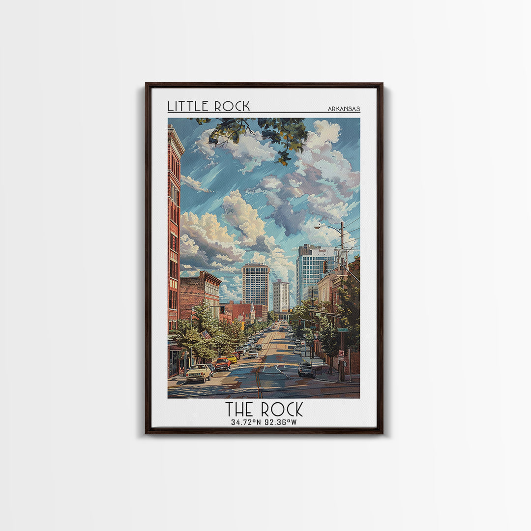 Little Rock Travel Poster, Canvas Print, Travel Wall Art, City Wall Art, Vintage Travel Art, Poster Art, Wall Art, City Illustration