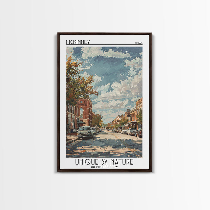 McKinney Travel Poster, Framed Canvas Print, City Travel Poster, Travel Wall Decor, City Wall Art, Travel Wall Art, Gallery Wall Set