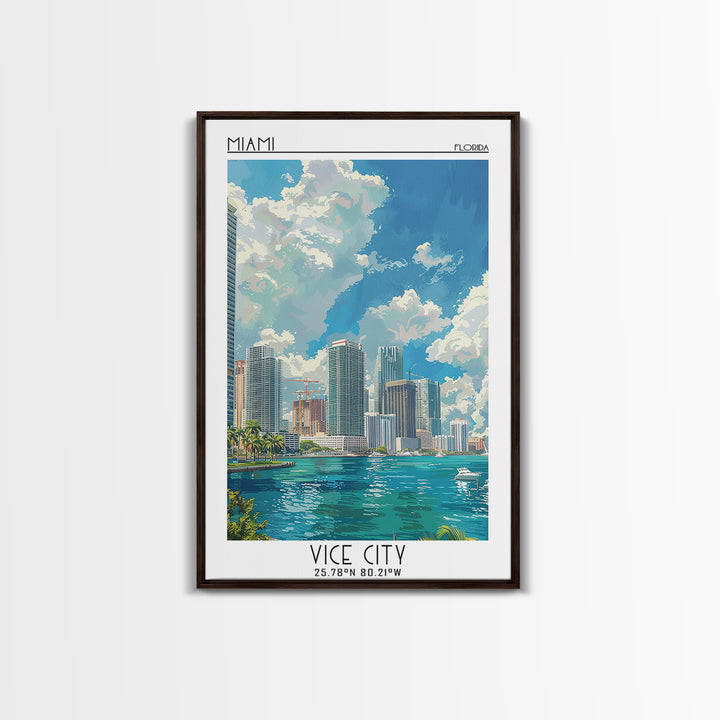 Miami Travel Poster, Canvas Print, City Travel Poster, Travel Wall Decor, Wall Art, Poster Print, Modern Wall Decor, Travel Wall Art