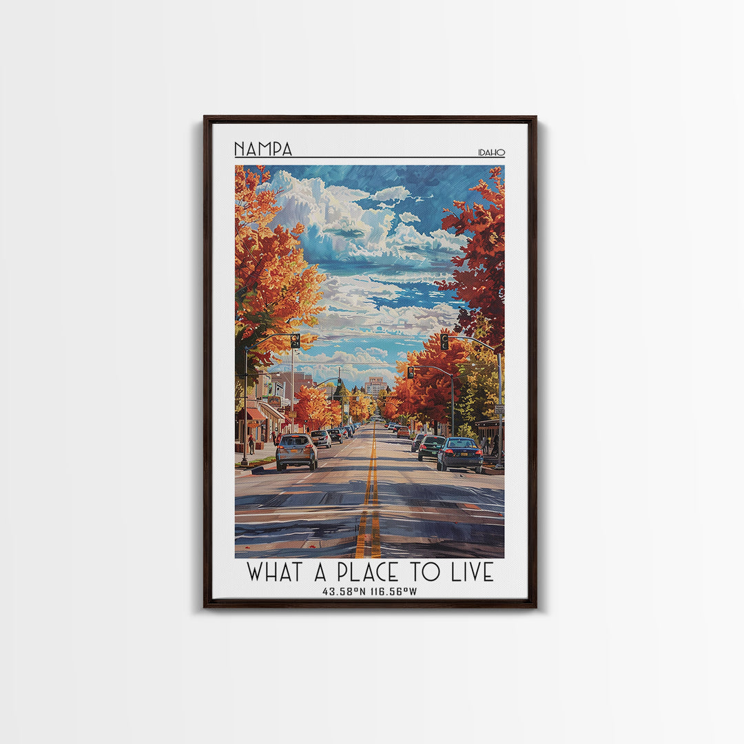 Nampa Travel Poster, Framed Canvas Print, City Travel Poster, Travel Wall Art, Fine Art Print, Retro Travel Print, Minimalist Poster