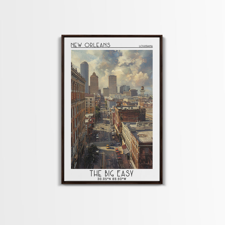 New Orleans Travel Poster, Framed Canvas Print, Travel Art Print, Modern Wall Decor, Poster Art, Travel Prints, Living Room Wall Art