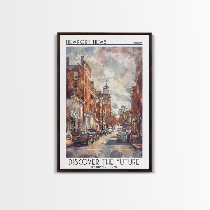 Newport News Travel Poster, Canvas Print, Travel Wall Art, City Wall Art, Vintage Travel, Vintage Travel Print, Living Room Wall Art