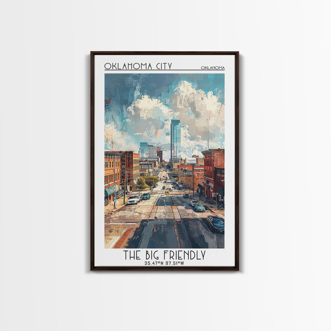 Oklahoma City Travel Poster, Canvas Print, Poster Print, Travel Wall Art, Art Print, Vintage Poster, Travel Art Print, City Wall Art