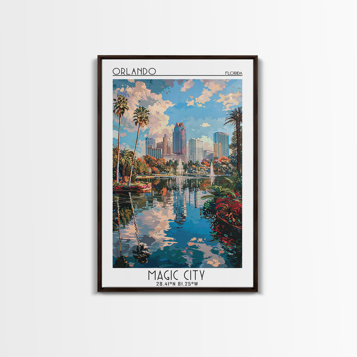 Orlando Travel Poster, Canvas Print, Travel Wall Art, City Wall Art, Modern Wall Decor, Art Print, City Travel Poster, Landscape Art