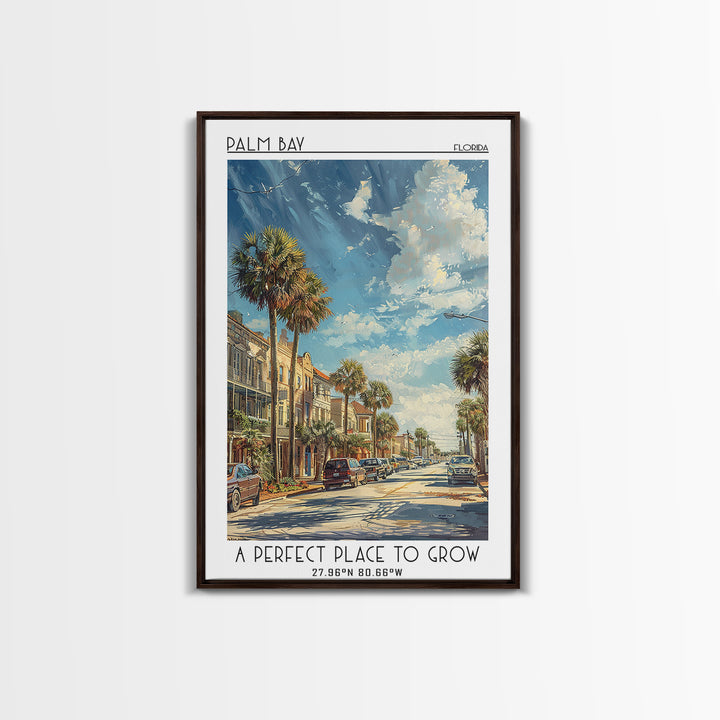 Palm Bay Travel Poster, Canvas Print, City Travel Poster, Travel Wall Decor, Retro Wall Art, Retro Travel Poster, Retro Travel Print