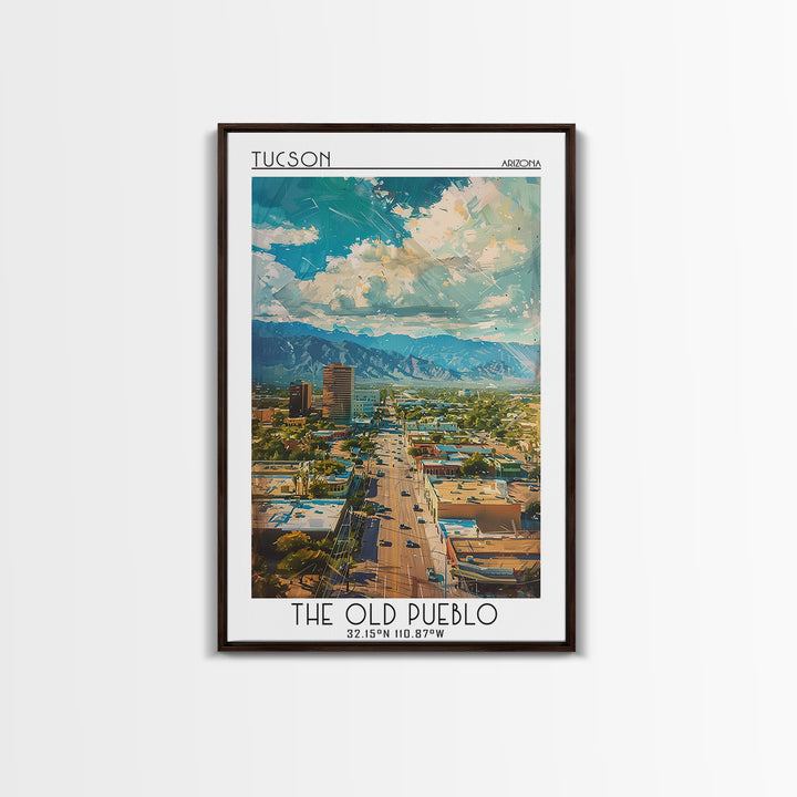 Tucson Travel Poster, Canvas Print, City Art Print, Travel Wall Art, Retro Travel Print, Travel Decor, Poster Art, Modern Wall Decor