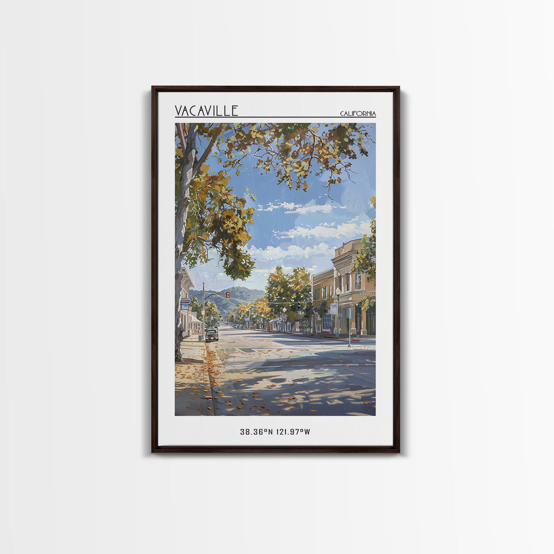 Vacaville Travel Poster, Canvas Print, Travel Wall Art, City Wall Art, Living Room Wall Art, Wall Art, Home Decor, City Illustration