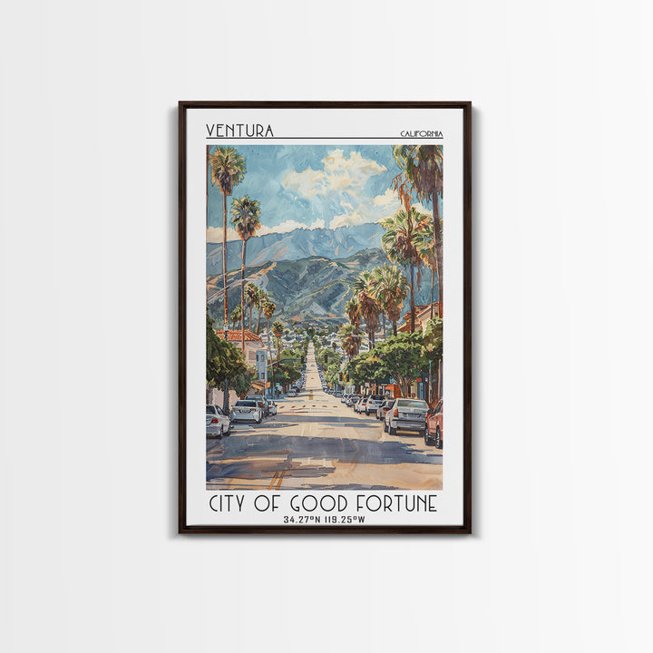 Ventura Travel Poster, Canvas Print, City Travel Poster, Travel Wall Art, Travel Art Print, Home Decor, Travel Prints, Landscape Art