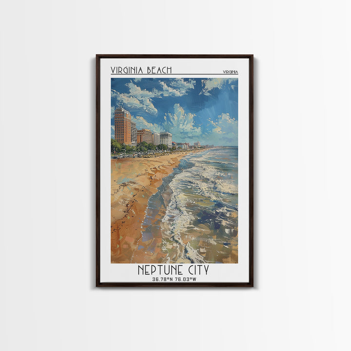 Virginia Beach Travel Poster, Canvas Print, City Travel Poster, Travel Wall Art, Vintage City Poster, Vintage Travel, City Art Print