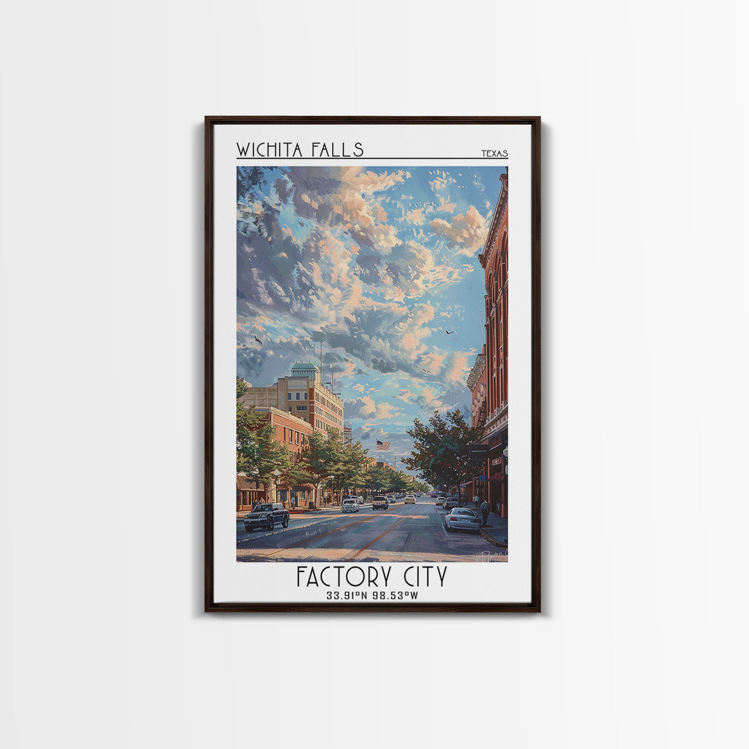 Wichita Falls Travel Poster, Canvas Print, Retro Wall Art, Travel Print, Travel Wall Art, Vintage Posters, Poster Art, Landscape Art