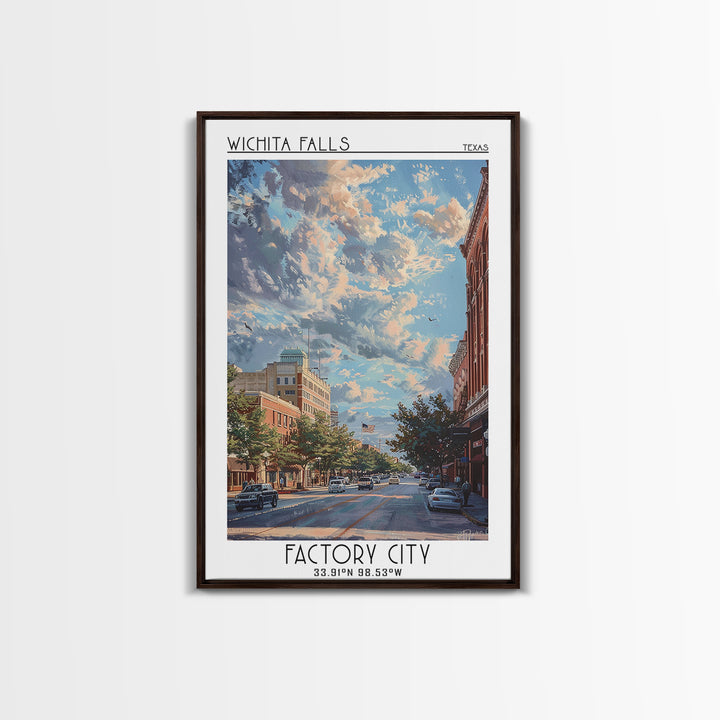 Wichita Falls Travel Poster, Canvas Print, Retro Wall Art, Travel Print, Travel Wall Art, Vintage Posters, Poster Art, Landscape Art