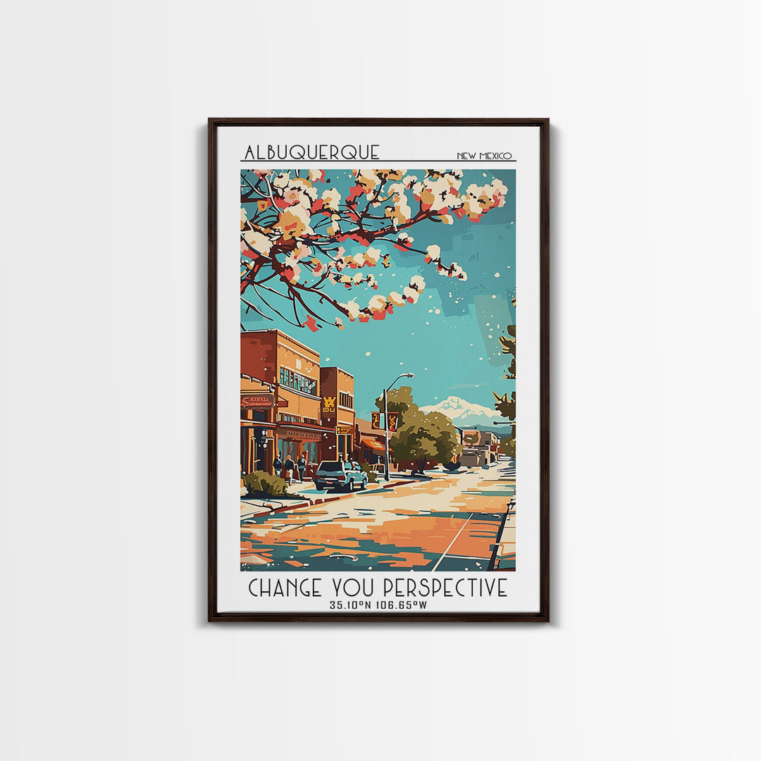 Albuquerque New Mexico Travel Poster, Canvas Print, Retro Wall Art, Travel Print, Travel Wall Art, Fine Art Print, Travel Wall Decor